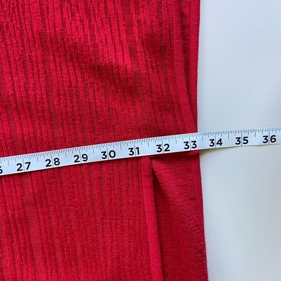 NWT New Ming Wang Red Striped Short Sleeve Cozy Knit Poncho Top Size L/XL - Picture 10 of 11